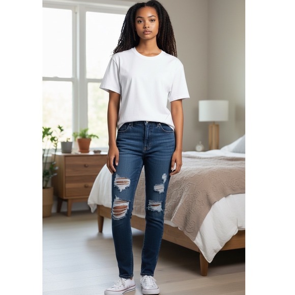 torrid Denim - Torrid Bombshell Skinny Distressed Jeans Women 16S Dark Wash Ripped Denim Pants